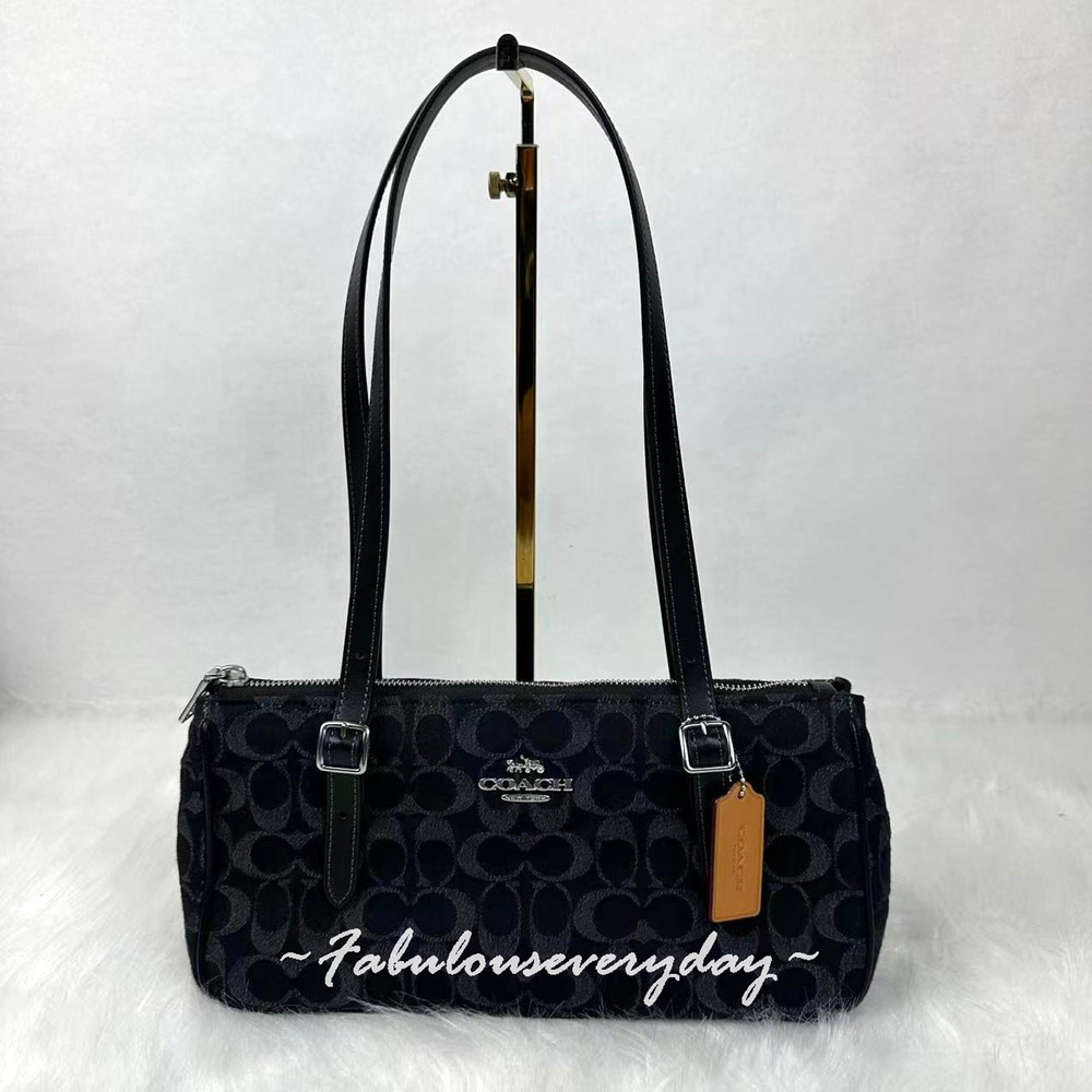 Coach Asher Shoulder Bag In Signature Denim CDB92 Denim/Silver/Black NWT